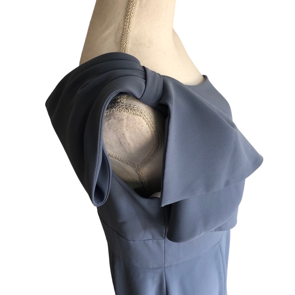 After Six Blue Larkspur One Shoulder Gown Size 14 - Picture 12 of 15